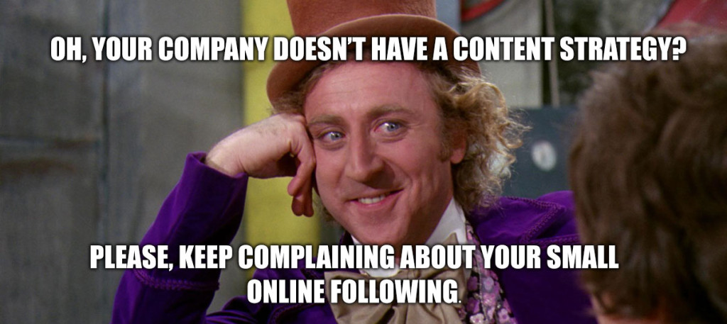 Willy Wonka - No documented content marketing strategy?