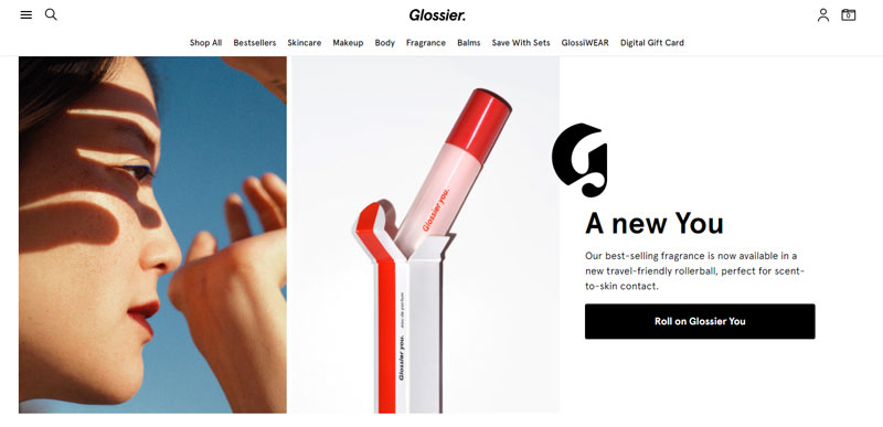Glossier call to action template example