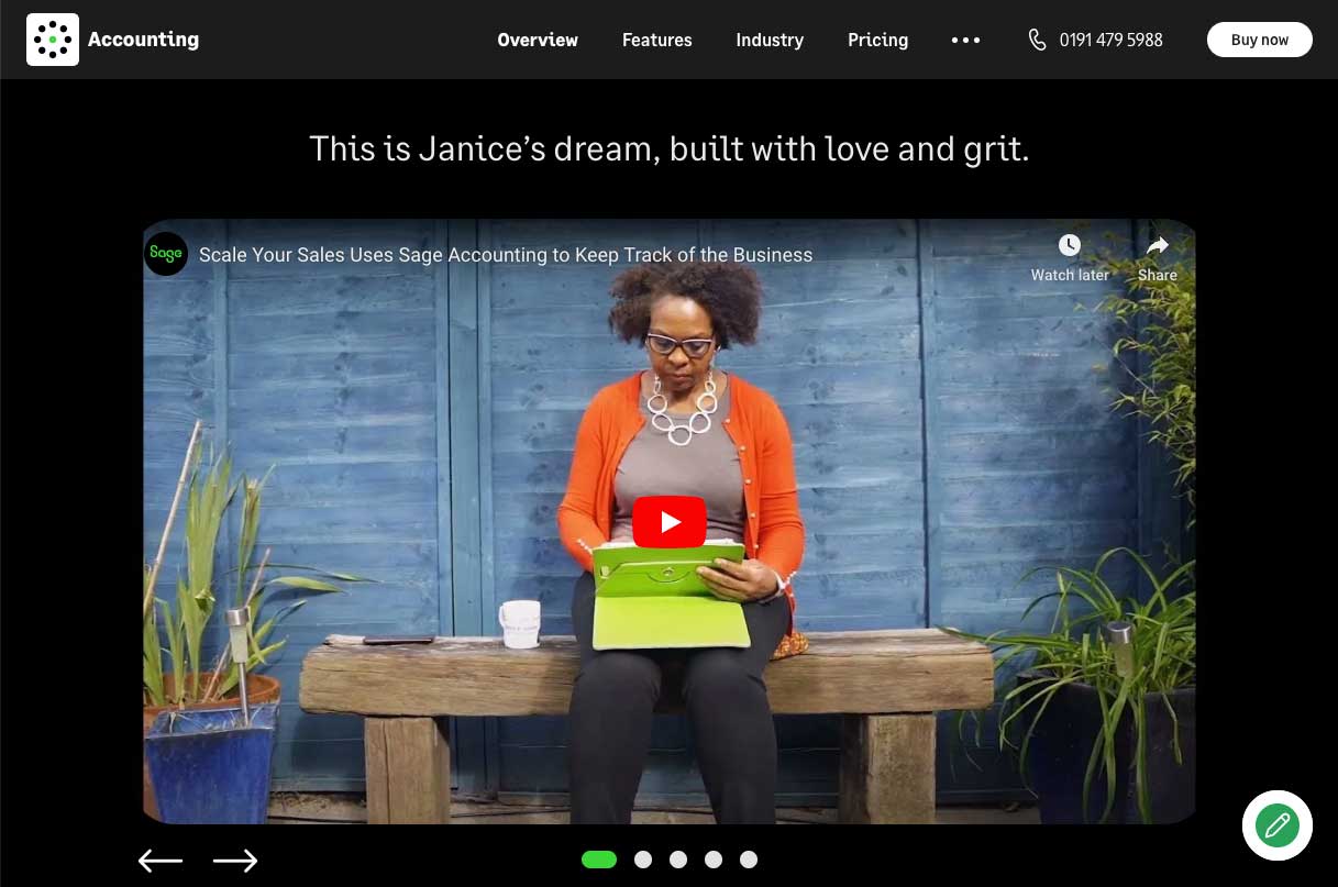 Sage video content helps with landing page conversions