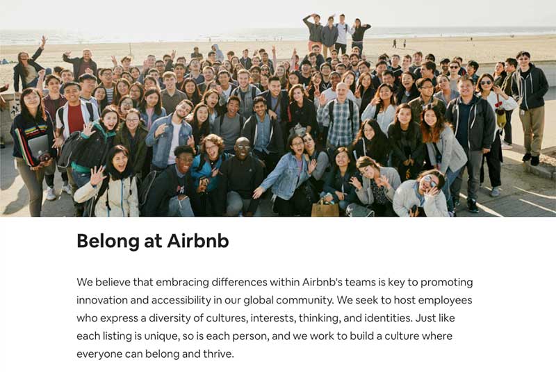 Airbnb - HR content strategy example