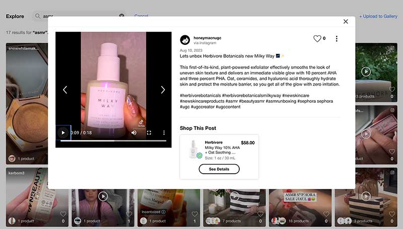 user-generated video content example - sephora unboxing