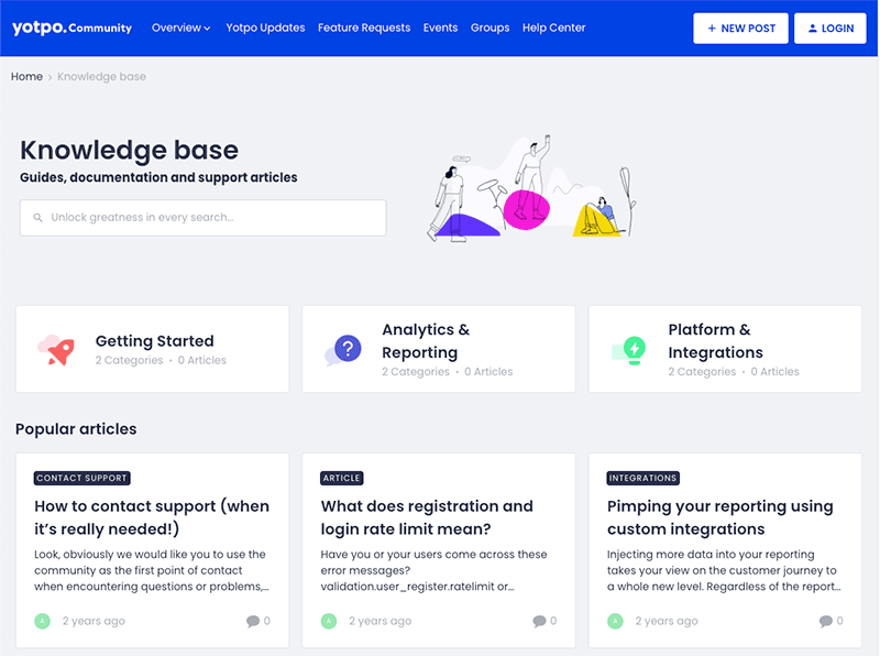 Yotpo Knowledgebase - customer support content